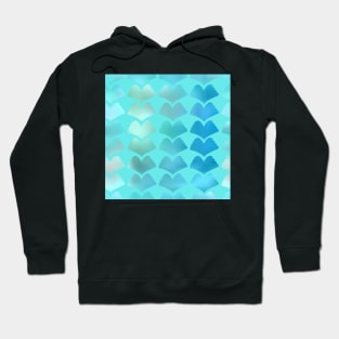 Blue Ginkgo Array on Aqua 5748 Hoodie